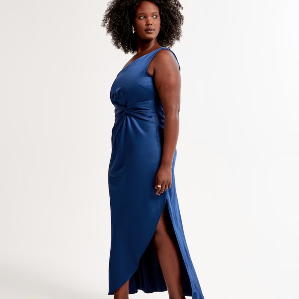 Blue Satin Abercrombie dress - Picture 3 of 4